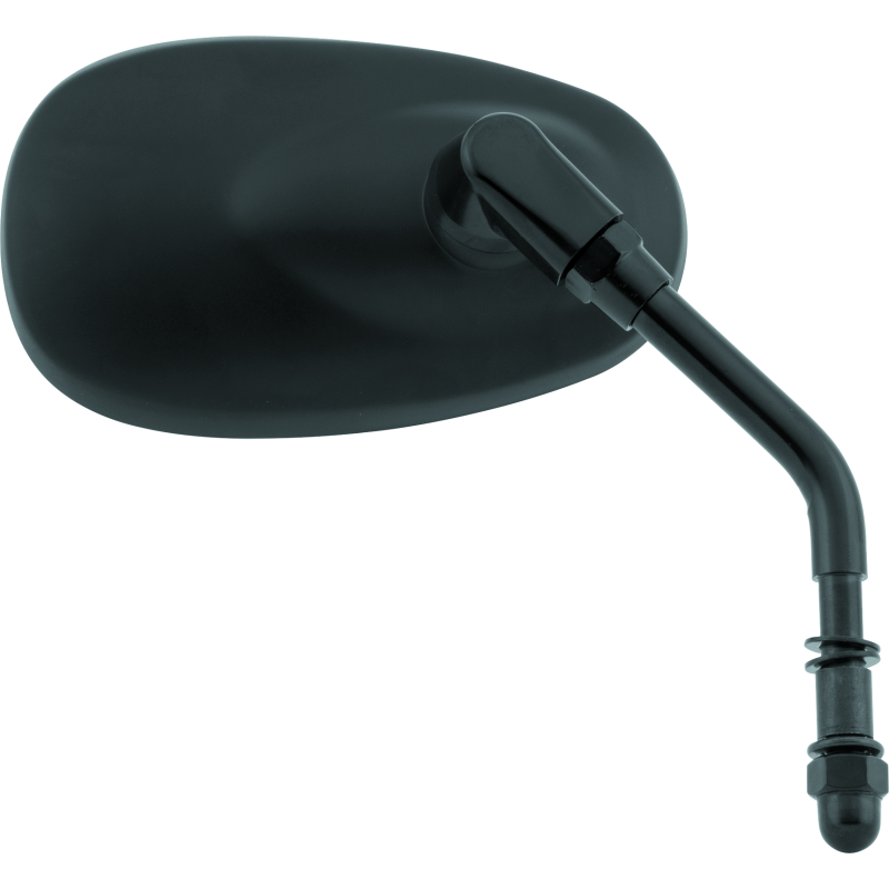 BikeMaster Harley Oval Mini Mirror - Each - Matte Black