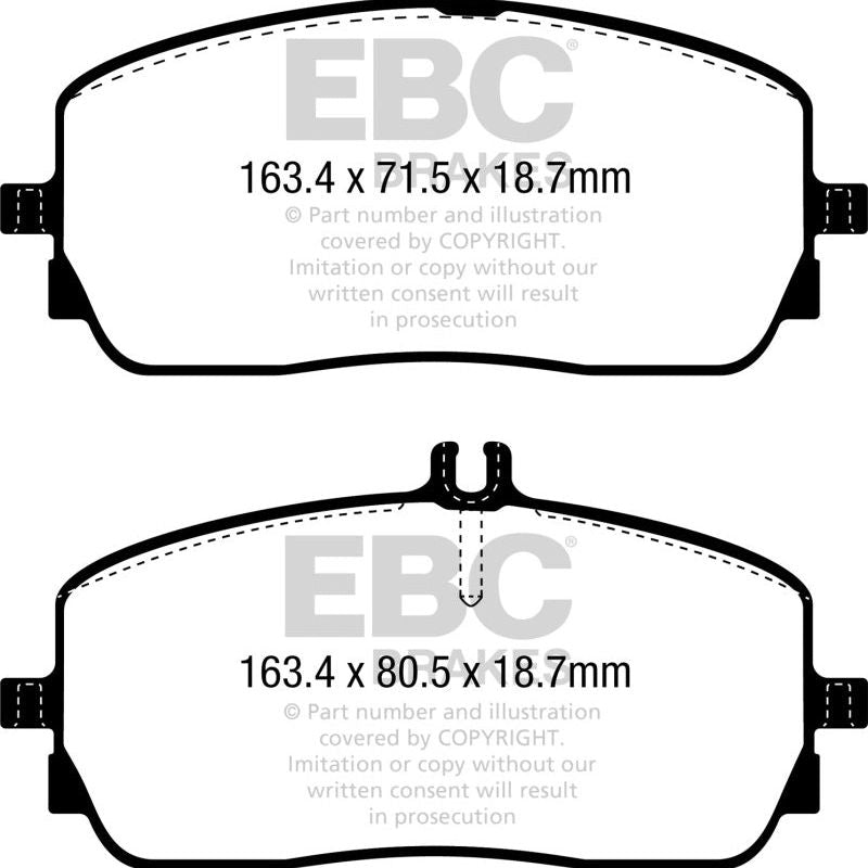 EBC 2019+ Mercedes-Benz A220 Sedan (V177) Yellowstuff Front Brake Pads