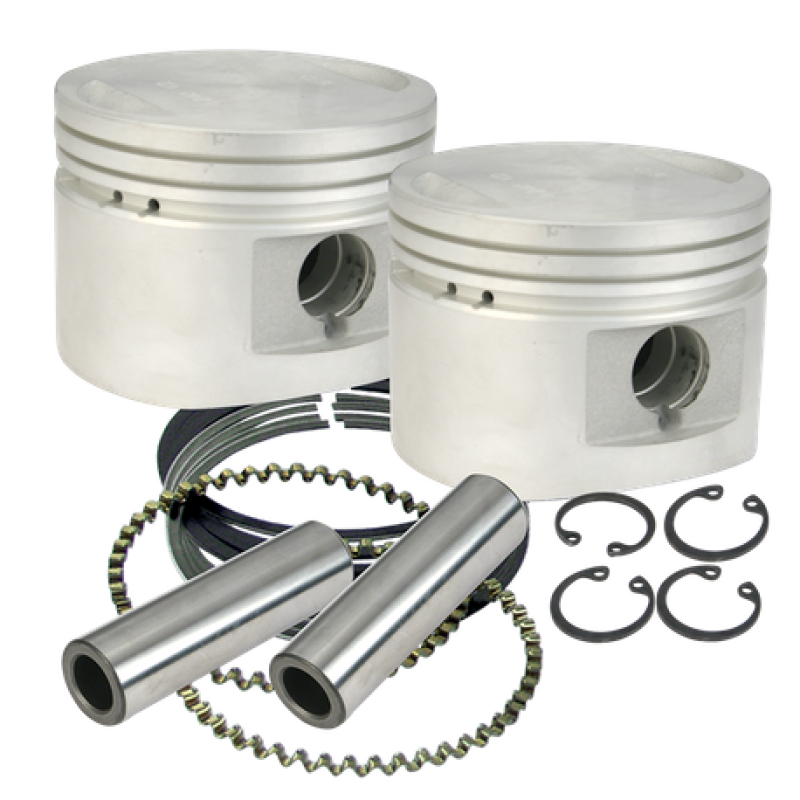 S&S Cycle 84-99 BT w/ Stock Heads Standard 80in Cast Flat-Topped Replacement Piston Kit-Piston Sets - Powersports-S&S Cycle-SSC920-0015-SMINKpower Performance Parts