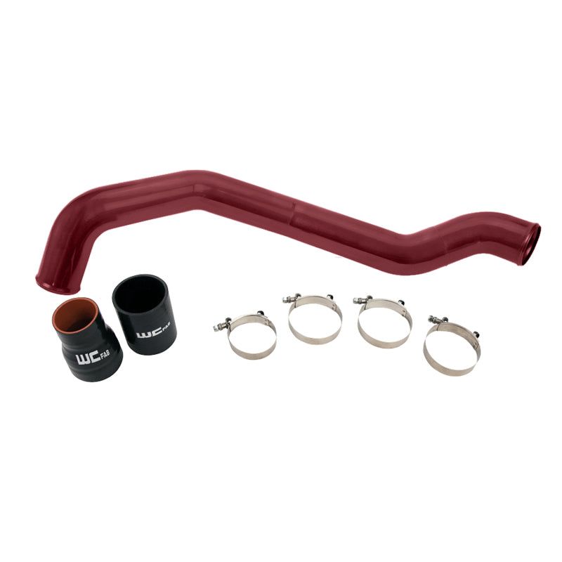 Wehrli 04.5-10 Chevrolet 6.6L LLY/LBZ/LMM Duramax Driver Side 3in Intercooler Pipe - WCFab Red-Intercooler Pipe Kits-Wehrli-WCFWCF100352-RED-SMINKpower Performance Parts