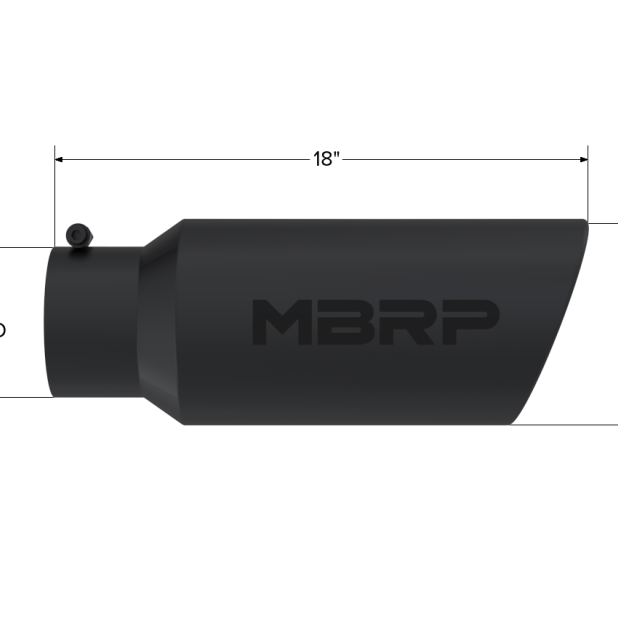 MBRP Universal Tip 7in O.D. Rolled End 5in inlet 18in length Black