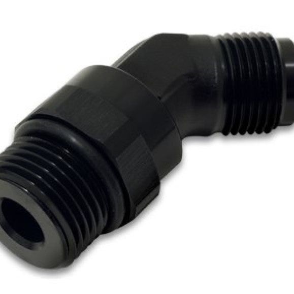 Vibrant -8AN Male to Male -6AN Straight Cut 45 Degree Adapter Fitting - Anodized Black