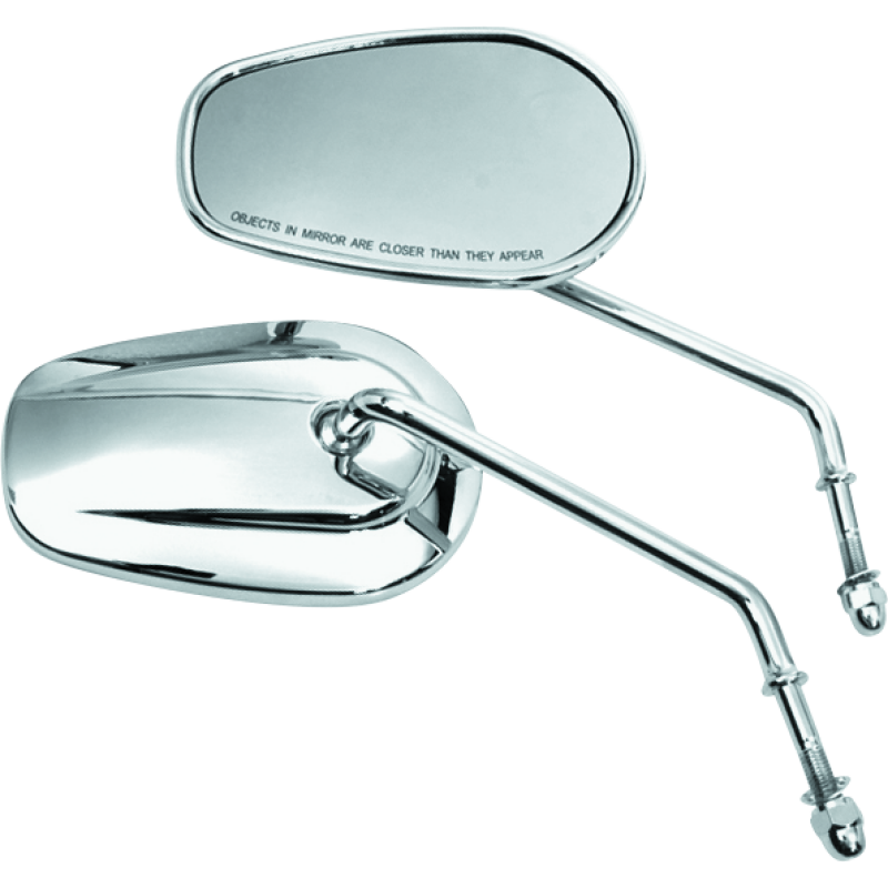 Bikers Choice Chrome Tapered Long Stem Mirrors Pr