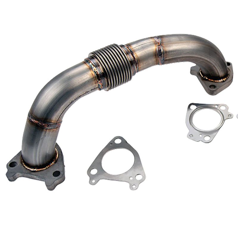 Wehrli 01-16 Chevrolet 6.6L Duramax 2in Stainless Driver Side Up Pipe w/Gaskets (Single/Twin Turbo)-Connecting Pipes-Wehrli-WCFWCF100652-SMINKpower Performance Parts