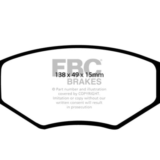 EBC 86-93 Volkswagen Cabriolet 1.8 Greenstuff Front Brake Pads