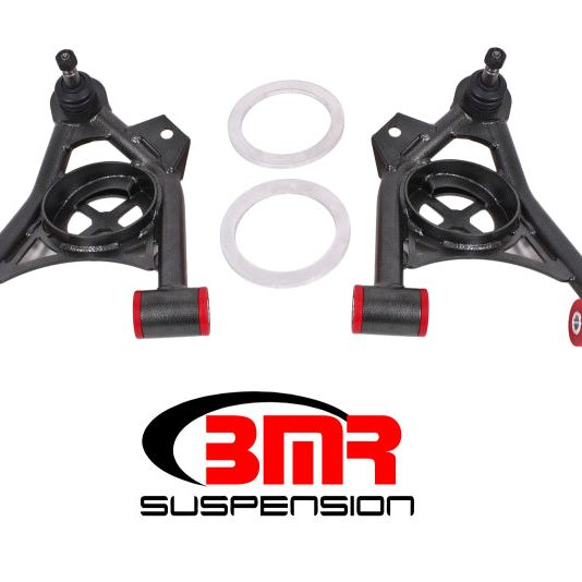 BMR 79-93 Mustang Fox Lower Control A-Arm Front w/ Spring Pocket/Tall Ball Joint - Black Hammertone