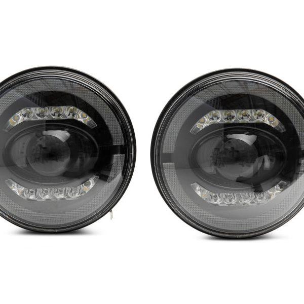 Raxiom 07-18 Jeep Wrangler JK Axial Series LED Headlights- Black Housing (Clear Lens)