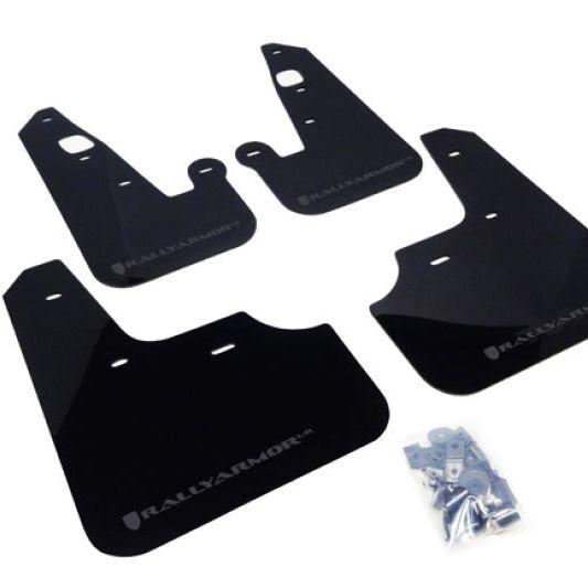 Rally Armor 07-17 Mitsubishi Lancer Black UR Mud Flap w/ Grey Logo