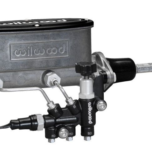 Wilwood HV Tandem M/C Kit w L/H Bracket & Prop Valve - 7/8in Bore-W/Pushrod - Early Mustang-Brake Master Cylinder-Wilwood-WIL261-13272-SMINKpower Performance Parts