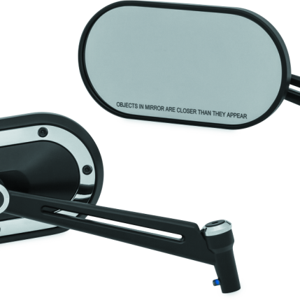 Kuryakyn Heavy Industry Mirrors Satin Black & Chrome