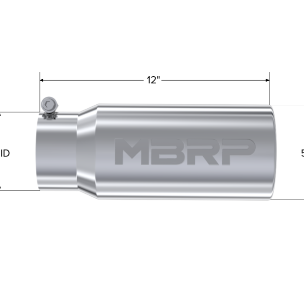 MBRP Universal Tip 5 O.D. Rolled Straight 4 inlet 12 length