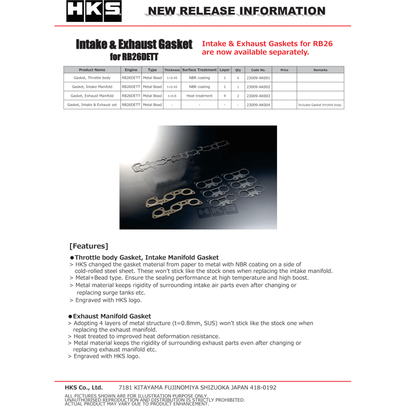 HKS RB26DETT Exhaust Manifold Gasket