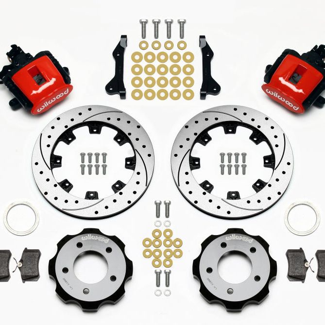 Wilwood Combination Parking Brake Rear Kit 12.19in Drilled Red 2006-Up Civic / CRZ-Brake Calipers - Perf-Wilwood-WIL140-11979-DR-SMINKpower Performance Parts