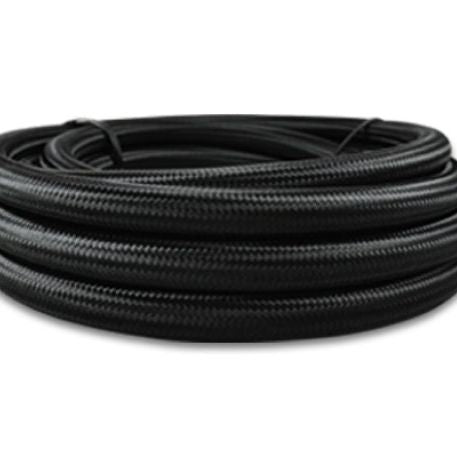 Vibrant -8 AN Black Nylon Braided Flex Hose w/ PTFE liner (10FT long)