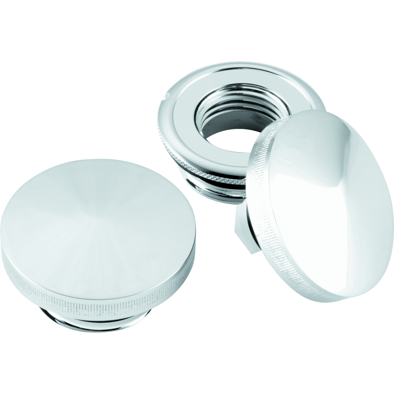 Bikers Choice 82-Up Chrome Pointed Gas Cap Set With Paint Savers