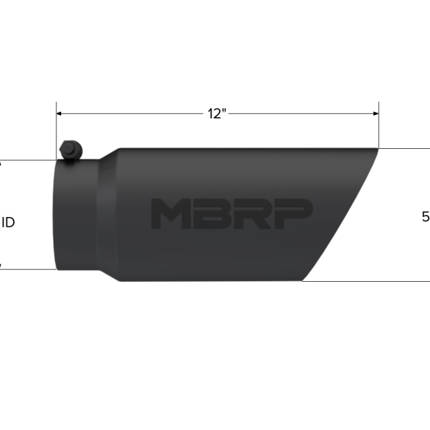 MBRP Universal Tip 5 O.D. Dual Wall Angled 4 inlet 12 length - Black Finish