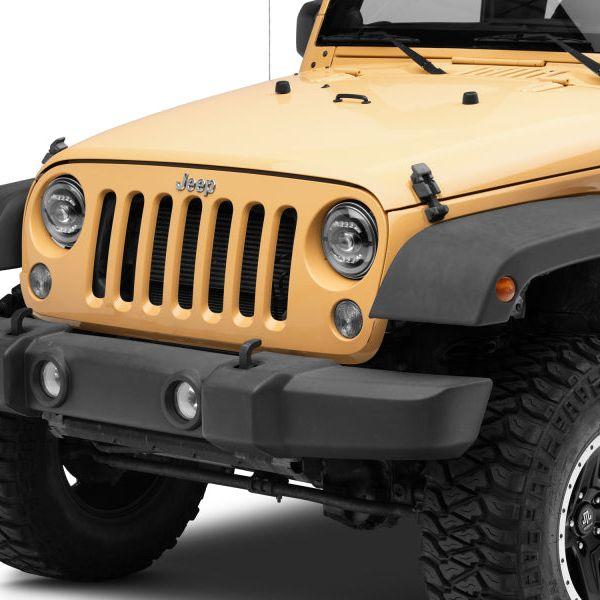 Raxiom 07-18 Jeep Wrangler JK Axial Series LED Headlights- Black Housing (Clear Lens)