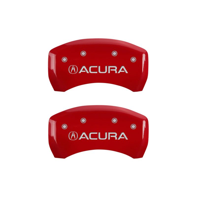 MGP 4 Caliper Covers Engraved Front & Rear Acura Red finish silver ch-Caliper Covers-MGP-MGP39018SACURD-SMINKpower Performance Parts