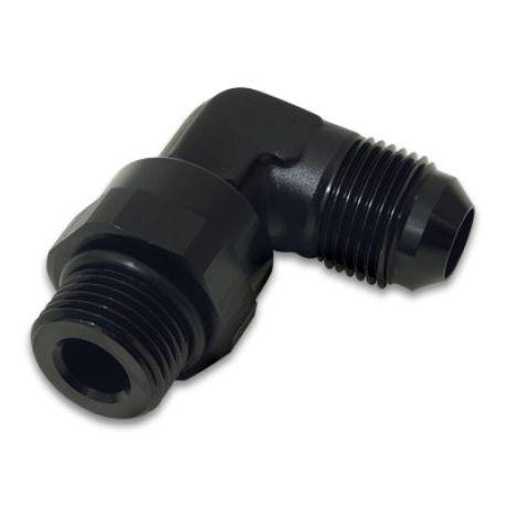 Vibrant -8AN Male Flare to Male -8AN ORB Swivel 90 Degree Adapter Fitting - Anodized Black-Fittings-Vibrant-VIB16964-SMINKpower Performance Parts