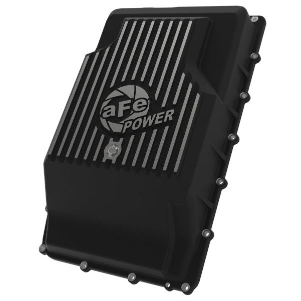 aFe 17-24 Ford F-150 10R60/10R80 Pro Series Rear Transmission Pan Black w/ Machined Fins - SMINKpower Performance Parts AFE46-71330B aFe