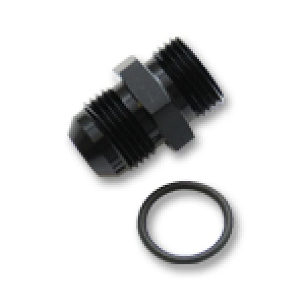 Vibrant -3AN Male Flare to -3 ORB Male Straight Adapter w/O-Ring - Anodized Black