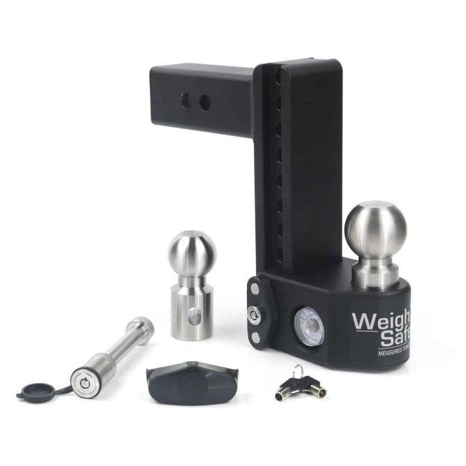 Weigh Safe 8in Drop Hitch w/Built-in Scale & 2.5in Shank (10K/22K GTWR) w/WS05 - Steel