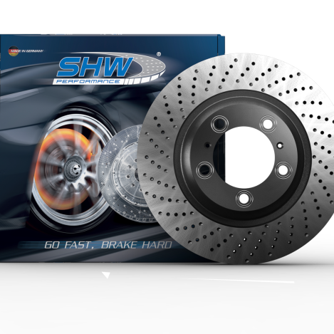 SHW 07-13 Porsche 911 Turbo 3.8L w/o Ceramics Right Rear Drilled-Dimpled MB Brake Rotor(99735240602)