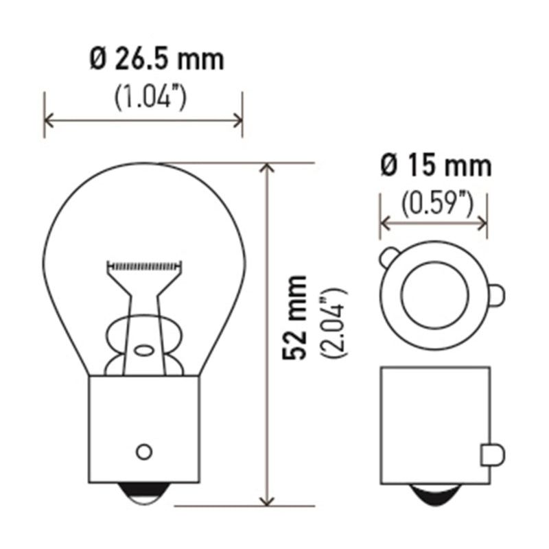 Hella Bulb 9507 24V 21W BAU15s S8 AMBER