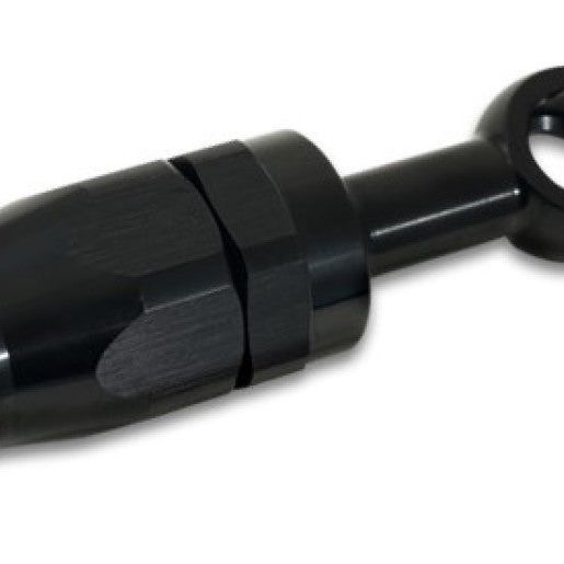 Vibrant -10AN Banjo Hose End Fitting for use with M12 or 7/16in Banjo Bolt - Aluminum Black