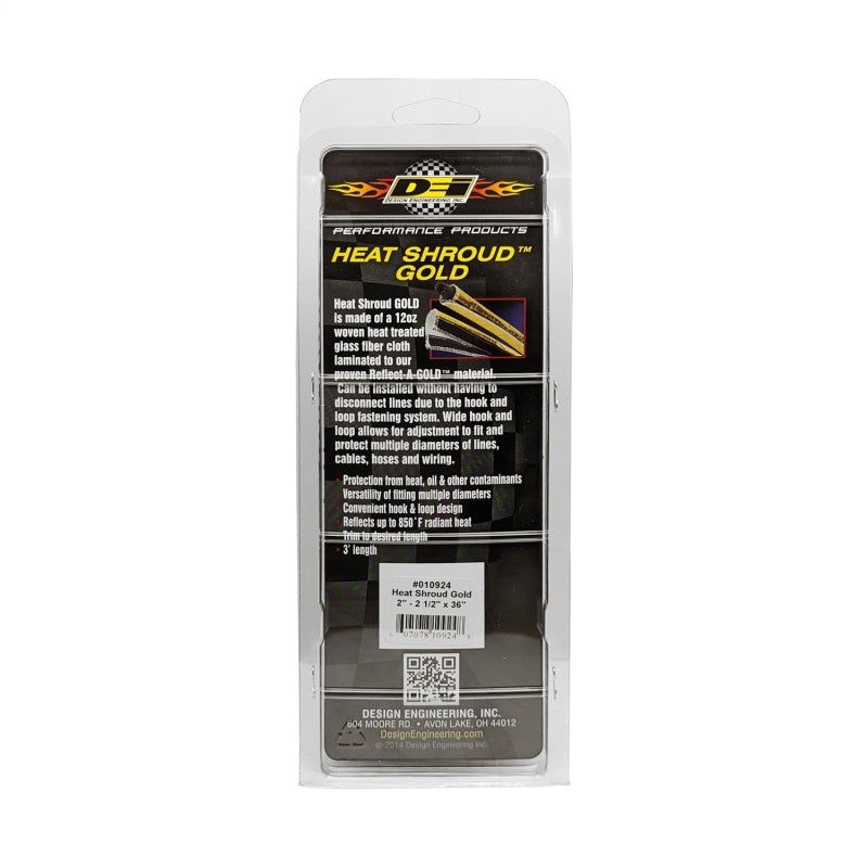 DEI Heat Shroud Gold 2in to 2.5in x 36in-Thermal Wrap-DEI-DEI10924-SMINKpower Performance Parts