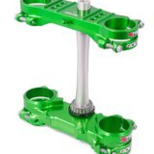 XTrig 19+ Kawasaki KX 250 4T/ KX 450 4T ROCS Tech Triple Clamp 23 mm. Offset M12 - Green