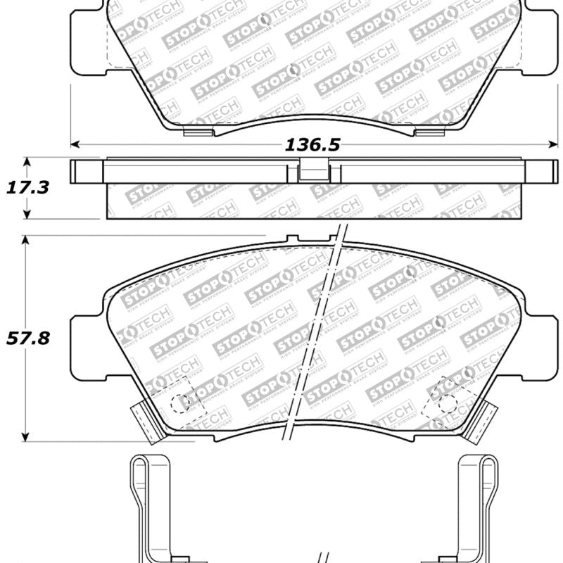 StopTech Street Touring 02-06 Acura RSX Type S / 93-95 Civic Coupe / 04-05 Civic Si