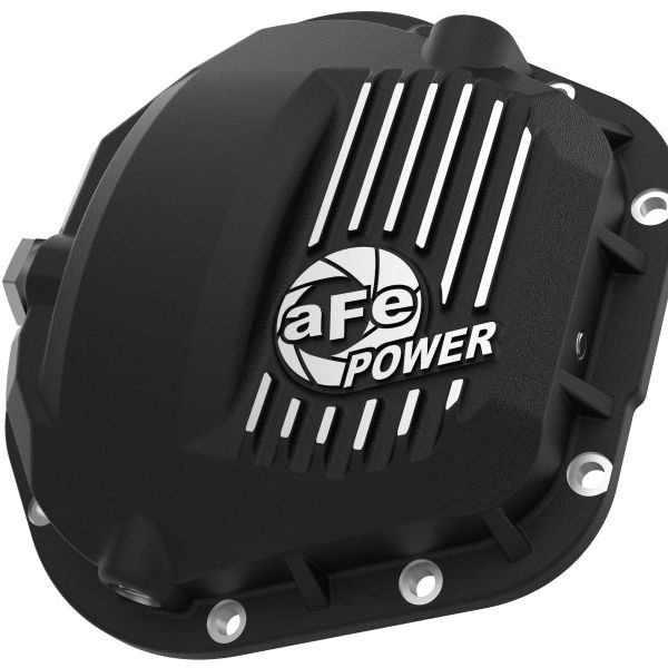 aFe Pro Series Dana 60 Front Differential Cover Black w/ Machined Fins 17-20 Ford Trucks (Dana 60)-Diff Covers-aFe-AFE46-71100B-SMINKpower Performance Parts