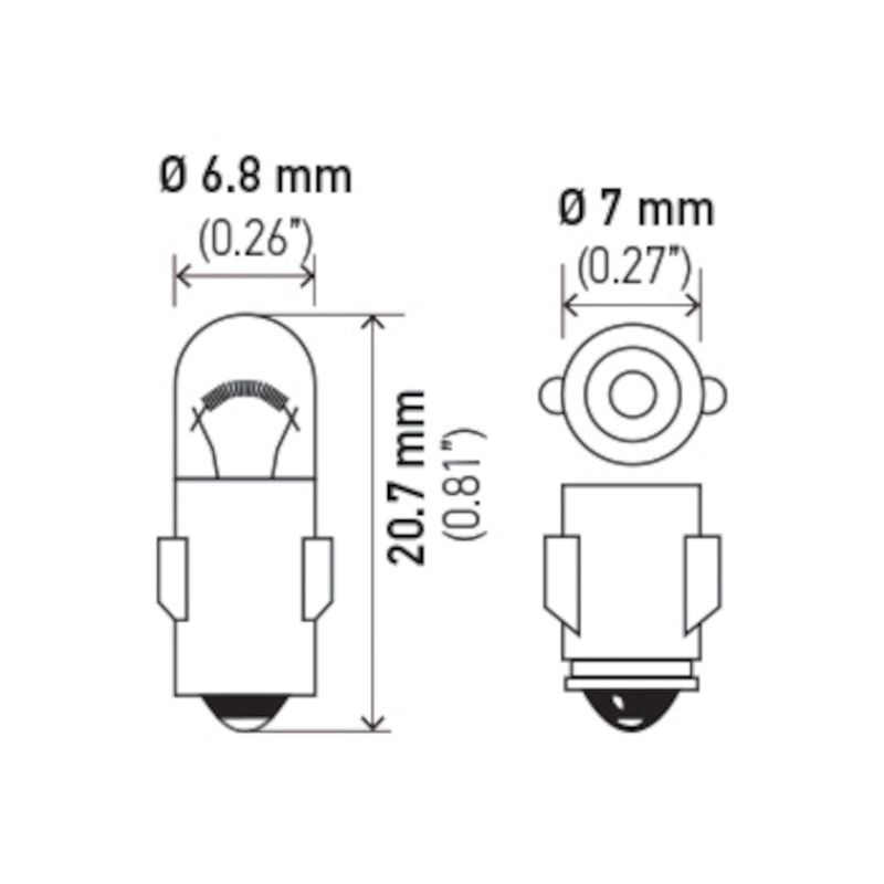 Hella Bulb 3899 24V 3W BA7s T2