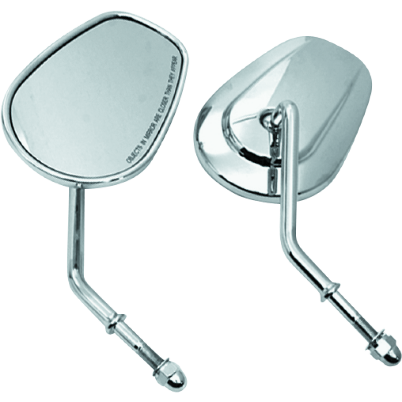 Bikers Choice Chrome Tapered Short Stem Mirrors Pr