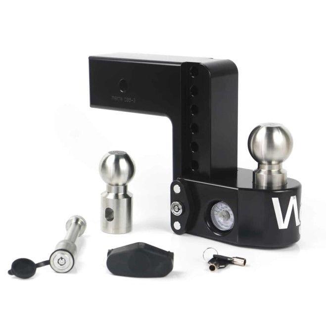 Weigh Safe 6in Drop Hitch w/Built-in Scale & 3in Shank (8K/21K GTWR) w/WS05 - Black Cerakote