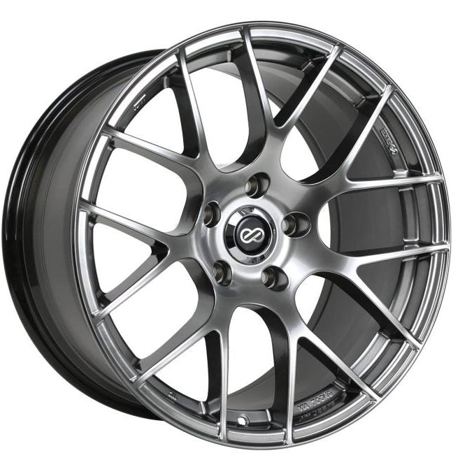 Enkei Raijin 18x8.5 42mm Offset 5x112 Bolt Pattern 72.6 Bore Diameter Hyper Silver Wheel