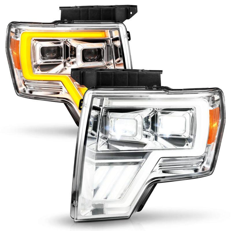 ANZO 09-14 Ford F-150 Full LED Proj Headlights w/Initiation Feature - Chrome-Headlights-ANZO-ANZ111607-SMINKpower Performance Parts