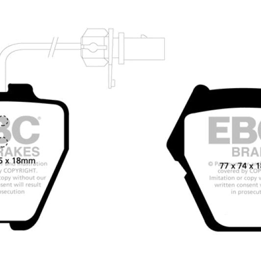 EBC 99-01 Audi A6 Quattro 2.7 Twin Turbo Sedan (8 Pad Set) Redstuff Front Brake Pads