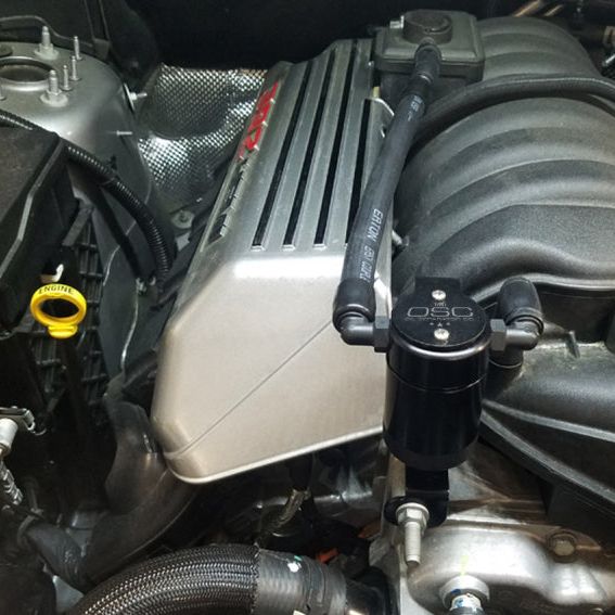 J&amp;L 11-24 Dodge Charger SRT 6.4L Hemi Passenger Side Oil Separator 3.0 - Black Anodized-Oil Separators-J&L-JLT3063P-B-SMINKpower Performance Parts