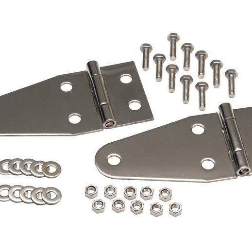 Kentrol 55-95 Jeep CJ/Wrangler YJ Hood Hinge Pair - Polished Silver