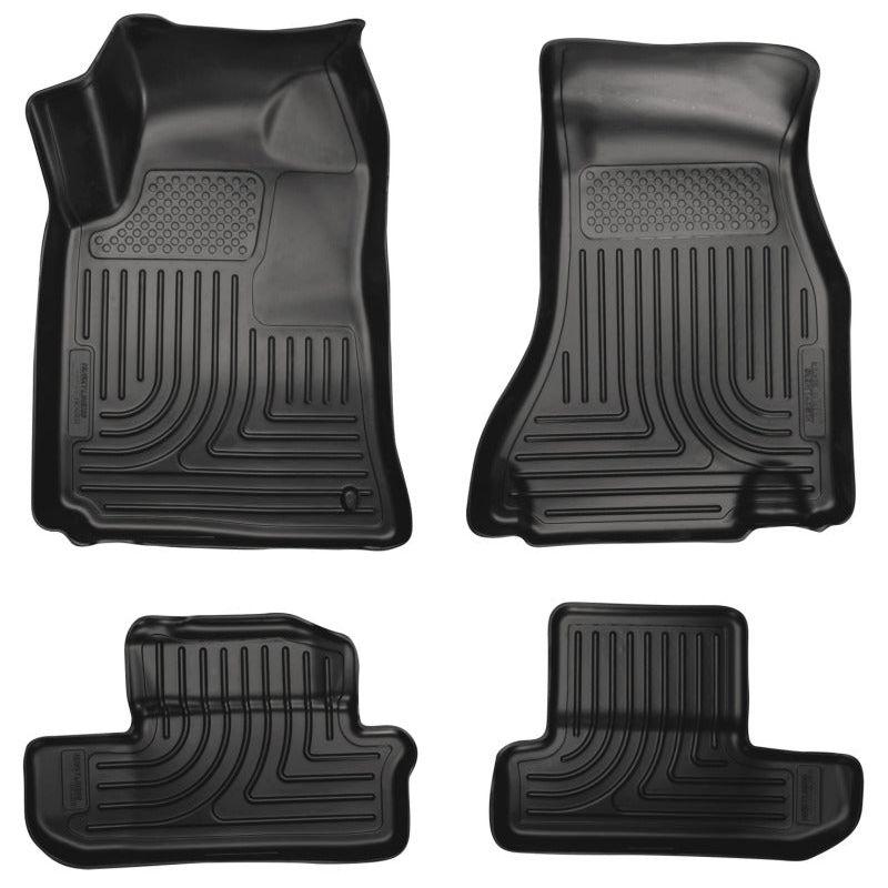 Husky Liners 08-12 Dodge Challenger WeatherBeater Combo Black Floor Liners-Floor Mats - Rubber-Husky Liners-HSL98021-SMINKpower Performance Parts