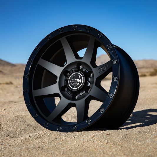 ICON Rebound 17x8.5 6x5.5 0mm Offset 4.75in BS 106.1mm Bore Double Black Wheel - SMINKpower Performance Parts ICO1817858347DB ICON