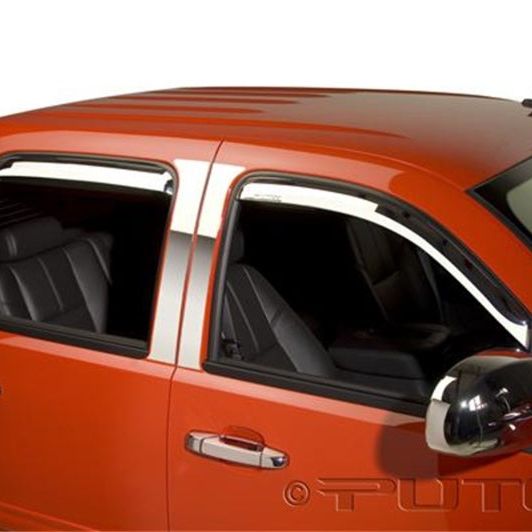 Putco 14-14 Chevrolet Silverado HD - Crew Cab (Set of 4) Element Chrome Window Visors-Wind Deflectors-Putco-PUT480056-SMINKpower Performance Parts