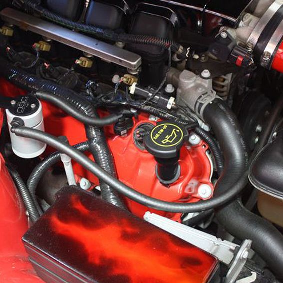 J&L 05-10 Ford Mustang GT/Bullitt/Saleen Passenger Side Oil Separator 3.0 - Clear Anodized - SMINKpower Performance Parts JLT3013P-C J&L