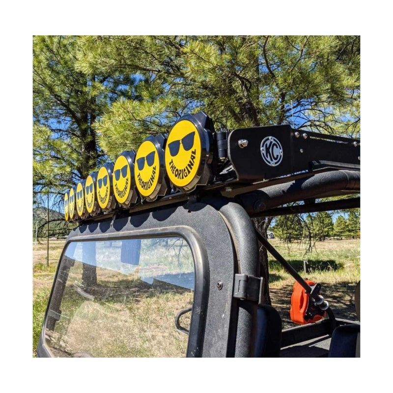 KC HiLiTES 6in. Hard Cover for Gravity Pro6 LED Lights (Single) - Smiley Face- Yellow/Black KC Logo-Light Covers and Guards-KC HiLiTES-KCL5114-SMINKpower Performance Parts