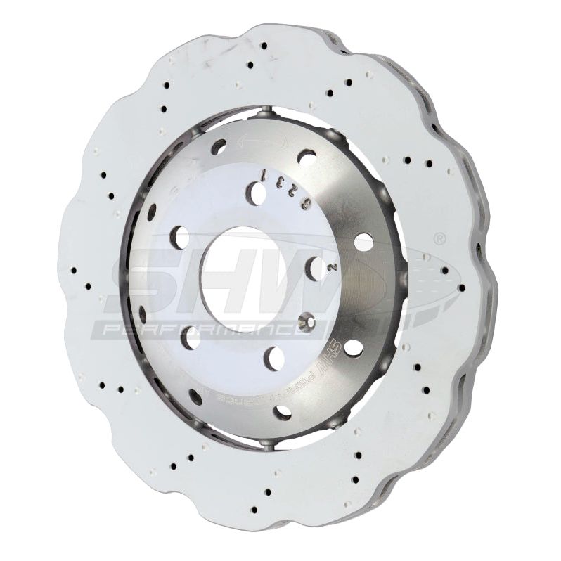 SHW 13-15 Audi RS5 4.2L Rear Drilled-Dimpled Lightweight Wavy Brake Rotor (8T0615601A) - SMINKpower Performance Parts SHWARX48221 SHW Performance