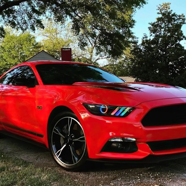 Oracle 15-17 Ford Mustang Dynamic RGB+A Pre-Assembled Headlights - Black Edition - ColorSHIFT - SMINKpower Performance Parts ORL8199-332 ORACLE Lighting