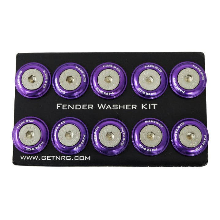 NRG Fender Washer Kit w/Rivets For Plastic (Purple) - Set of 10-Hardware Kits - Other-NRG-NRGFW-100PP-SMINKpower Performance Parts