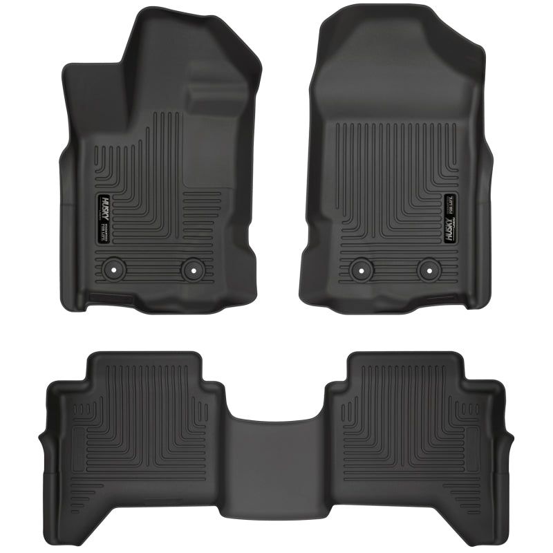 Husky Liners 2019+ Ford Ranger SuperCrew Cab Weatherbeater Black Front & 2nd Seat Floor Liners-Floor Mats - Rubber-Husky Liners-HSL94101-SMINKpower Performance Parts